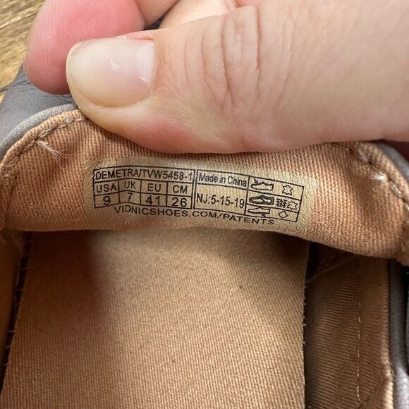 Vionic Demetra Slip-0n Women's 9 / EU 41 Charcoal Gray Leather Casual Sneaker - Picture 4 of 8